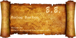 Balog Bartos névjegykártya