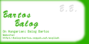 bartos balog business card